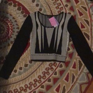 Bodycon long sleeve crop